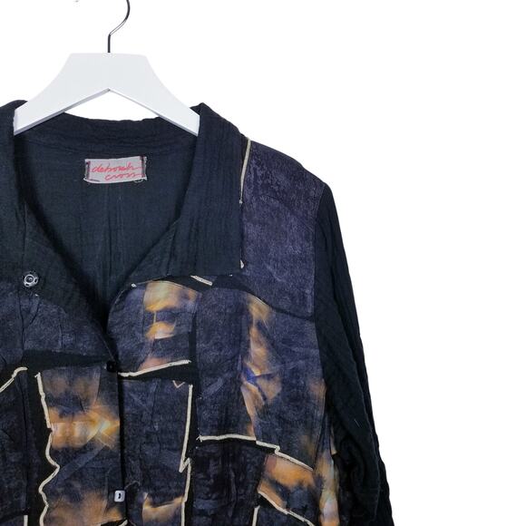 DEBORAH CROSS Art To Wear Fiber Art Patchwork Boho Shacket Multimedia One Size - Picture 2 of 10